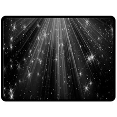 Black Rays Light Stars Space Fleece Blanket (Large) 