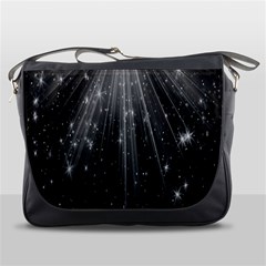 Black Rays Light Stars Space Messenger Bags