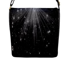 Black Rays Light Stars Space Flap Messenger Bag (L) 