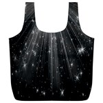 Black Rays Light Stars Space Full Print Recycle Bags (L)  Front