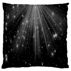 Black Rays Light Stars Space Large Flano Cushion Case (Two Sides)