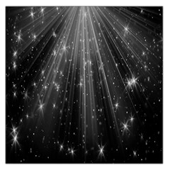 Black Rays Light Stars Space Large Satin Scarf (Square)