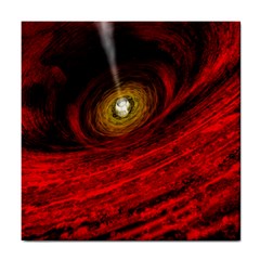 Black Red Space Hole Tile Coasters