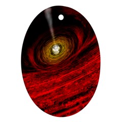 Black Red Space Hole Ornament (oval) by Mariart