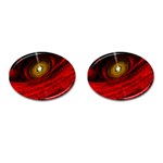 Black Red Space Hole Cufflinks (Oval) Front(Pair)