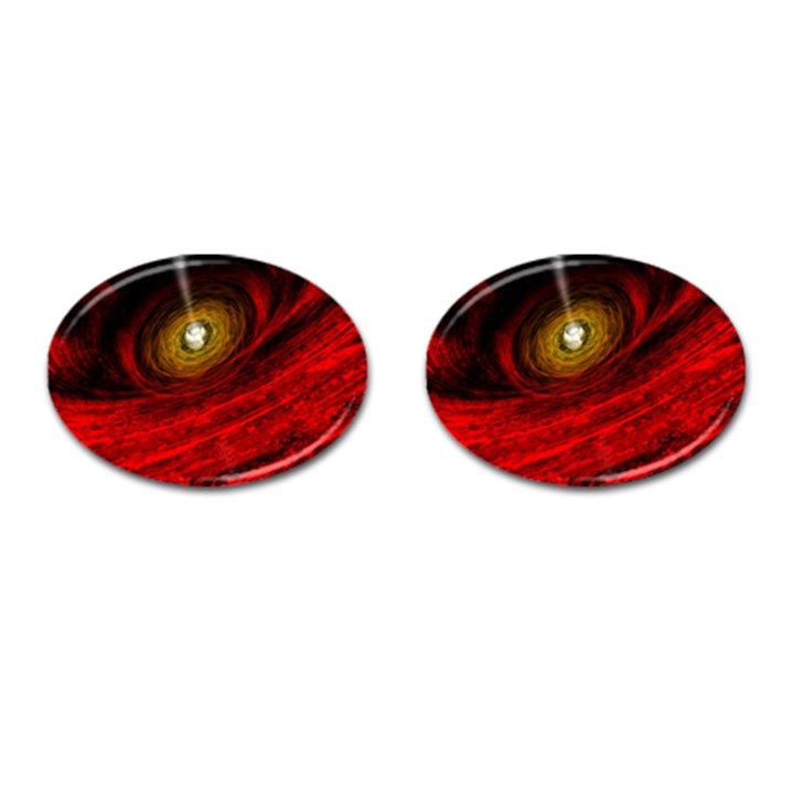 Black Red Space Hole Cufflinks (Oval)