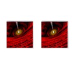 Black Red Space Hole Cufflinks (Square) Front(Pair)