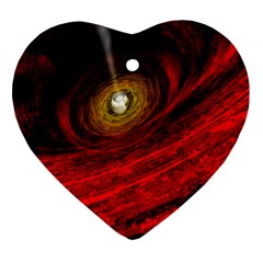 Black Red Space Hole Heart Ornament (two Sides) by Mariart