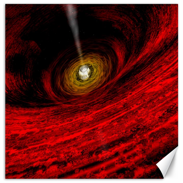 Black Red Space Hole Canvas 20  x 20  