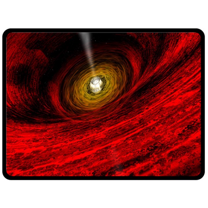 Black Red Space Hole Fleece Blanket (Large) 