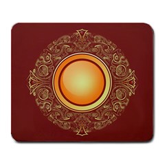 Badge Gilding Sun Red Oriental Large Mousepads by Nexatart