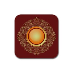 Badge Gilding Sun Red Oriental Rubber Square Coaster (4 Pack)  by Nexatart