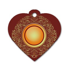 Badge Gilding Sun Red Oriental Dog Tag Heart (one Side) by Nexatart