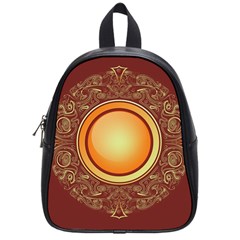 Badge Gilding Sun Red Oriental School Bag (small) by Nexatart