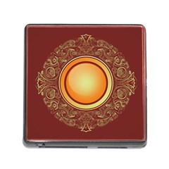 Badge Gilding Sun Red Oriental Memory Card Reader (square) by Nexatart