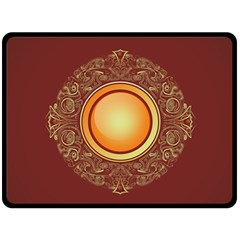 Badge Gilding Sun Red Oriental Fleece Blanket (large)  by Nexatart