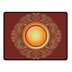 Badge Gilding Sun Red Oriental Fleece Blanket (small) by Nexatart