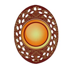 Badge Gilding Sun Red Oriental Oval Filigree Ornament (two Sides) by Nexatart