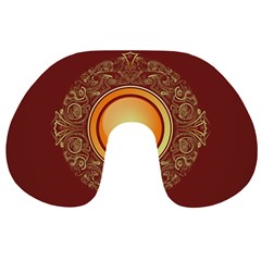 Badge Gilding Sun Red Oriental Travel Neck Pillows by Nexatart