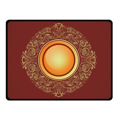 Badge Gilding Sun Red Oriental Double Sided Fleece Blanket (small)  by Nexatart