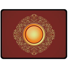 Badge Gilding Sun Red Oriental Double Sided Fleece Blanket (large)  by Nexatart