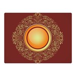 Badge Gilding Sun Red Oriental Double Sided Flano Blanket (Mini)  35 x27  Blanket Front