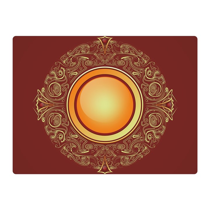 Badge Gilding Sun Red Oriental Double Sided Flano Blanket (Mini) 