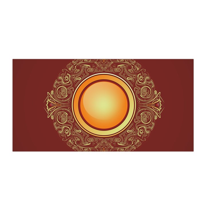 Badge Gilding Sun Red Oriental Satin Wrap