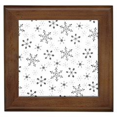 Black Holiday Snowflakes Framed Tiles by Mariart