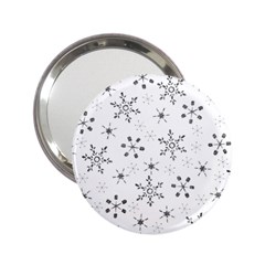 Black Holiday Snowflakes 2 25  Handbag Mirrors by Mariart