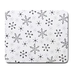 Black Holiday Snowflakes Large Mousepads by Mariart