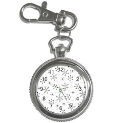 Black Holiday Snowflakes Key Chain Watches by Mariart