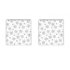 Black Holiday Snowflakes Cufflinks (square) by Mariart