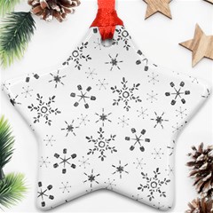 Black Holiday Snowflakes Star Ornament (two Sides) by Mariart