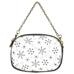 Black Holiday Snowflakes Chain Purses (two Sides)  by Mariart