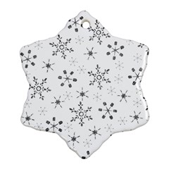 Black Holiday Snowflakes Snowflake Ornament (two Sides) by Mariart