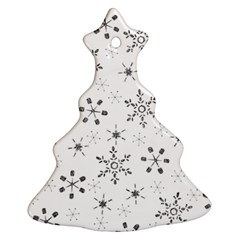 Black Holiday Snowflakes Christmas Tree Ornament (two Sides) by Mariart