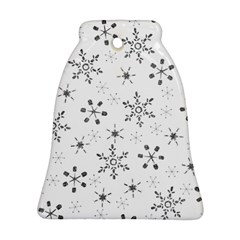 Black Holiday Snowflakes Bell Ornament (two Sides) by Mariart