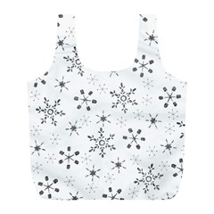 Black Holiday Snowflakes Full Print Recycle Bags (l)  by Mariart