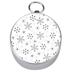 Black Holiday Snowflakes Silver Compasses by Mariart