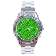 Abstract Art Circles Swirls Stars Stainless Steel Analogue Watch by Nexatart