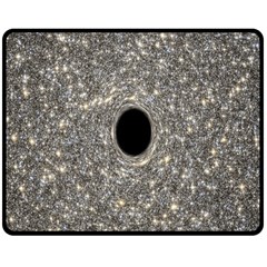 Black Hole Blue Space Galaxy Star Light Double Sided Fleece Blanket (medium) 