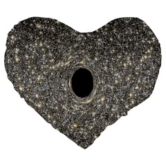 Black Hole Blue Space Galaxy Star Light Large 19  Premium Flano Heart Shape Cushions by Mariart