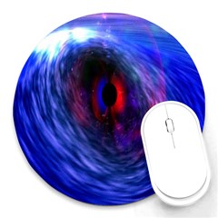 Blue Red Eye Space Hole Galaxy Round Mousepads by Mariart