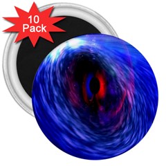 Blue Red Eye Space Hole Galaxy 3  Magnets (10 Pack)  by Mariart