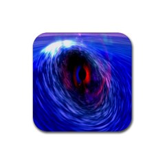 Blue Red Eye Space Hole Galaxy Rubber Coaster (square)  by Mariart