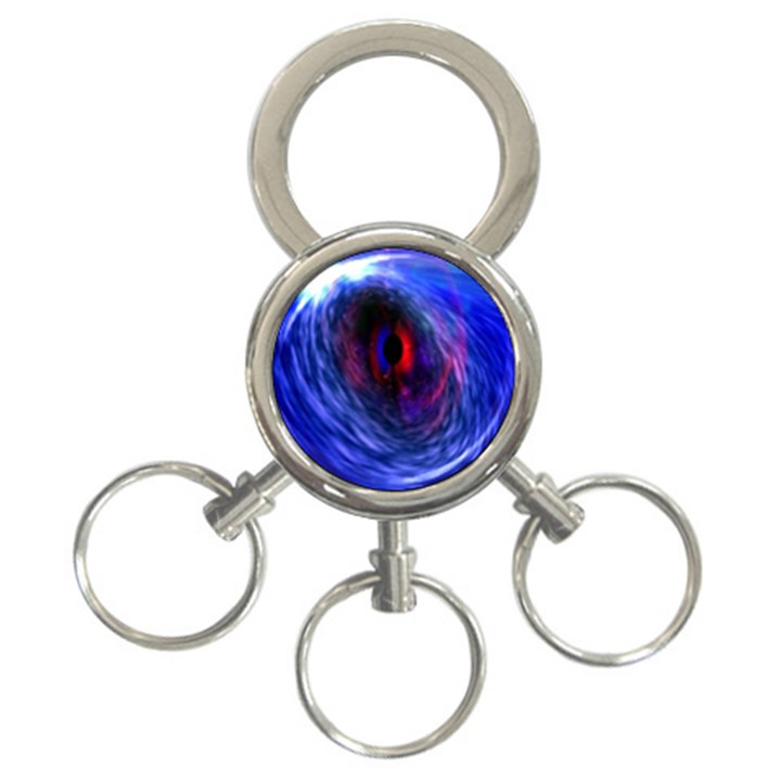 Blue Red Eye Space Hole Galaxy 3-Ring Key Chains