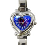 Blue Red Eye Space Hole Galaxy Heart Italian Charm Watch Front