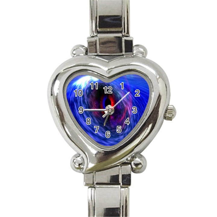 Blue Red Eye Space Hole Galaxy Heart Italian Charm Watch