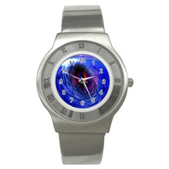 Blue Red Eye Space Hole Galaxy Stainless Steel Watch